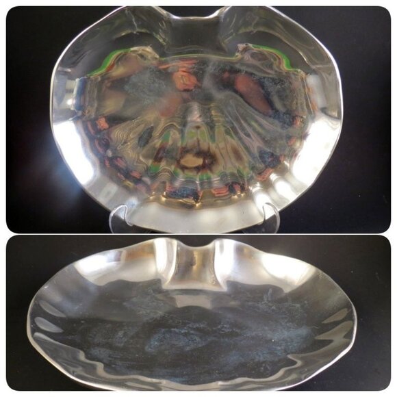 2 Vintage Aluminum Clam Shell Serving Dish - Picture 1 of 8
